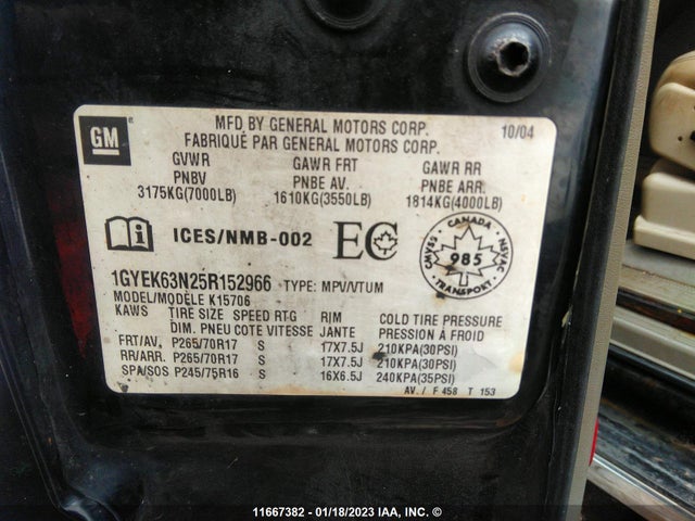 1GYEK63N25R152966 Cadillac Escalade