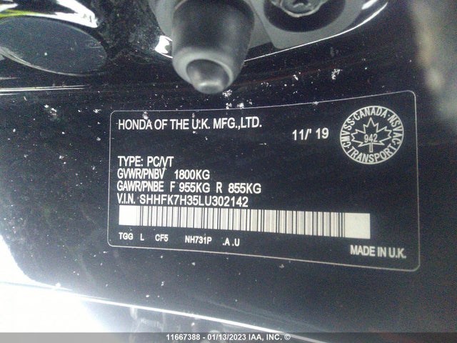 Honda Civic Lx 2020 SHHFK7H35LU302142 Image 11