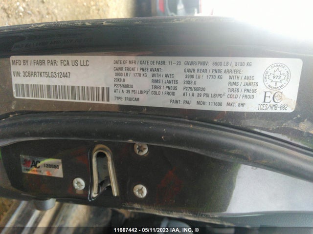 3C6RR7KT5LG312447 RAM 1500 Classic Tradesman/express