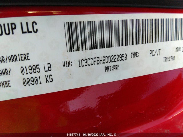 Dodge DART SXT 2013 1C3CDFBH6DD220950 Image 10
