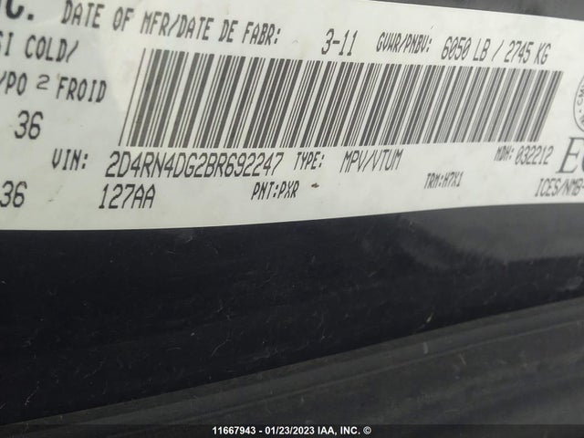 Dodge GRAND CARAVAN 2011 2D4RN4DG2BR692247 Image 11