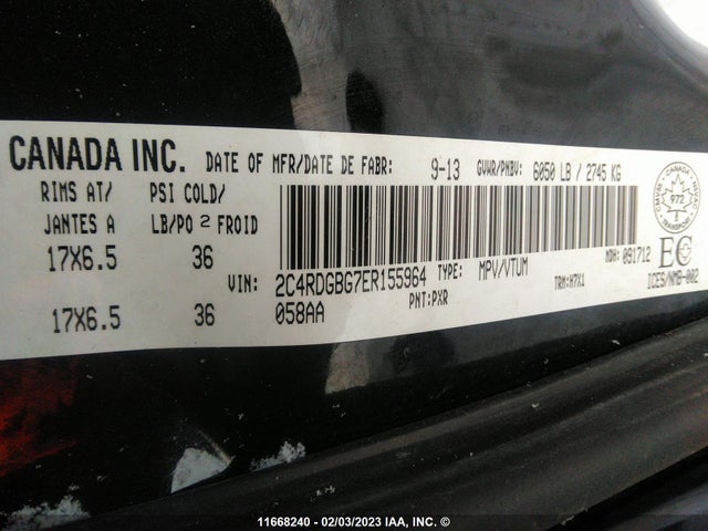 Dodge Grand Caravan Se 2014 2C4RDGBG7ER155964 Image 9