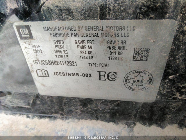 Chevrolet Sonic 2014 1G1JC5SH0E4112821 Image 9