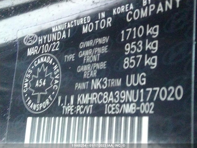 Hyundai Venue 2022 KMHRC8A39NU177020 Image 9