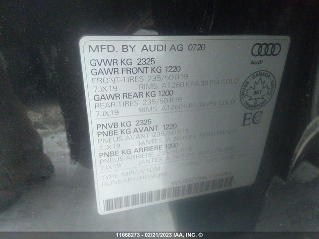WA1EECF34L1124761 Audi Q3 Premium Plus S-line