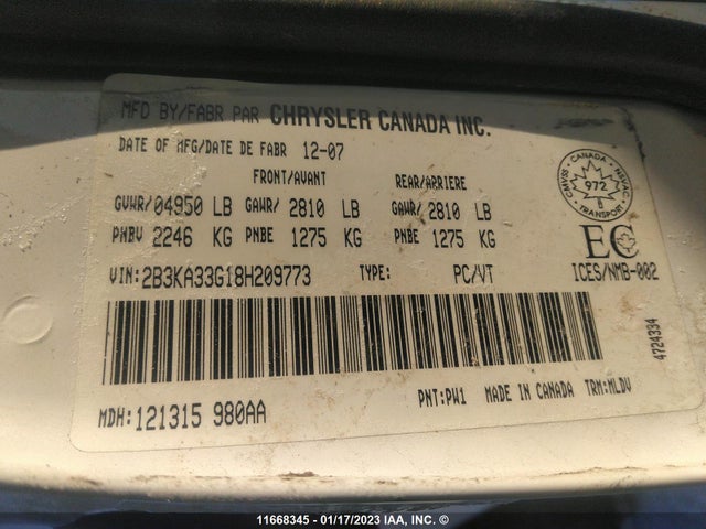 Dodge Charger Sxt 2008 2B3KA33G18H209773 Image 10
