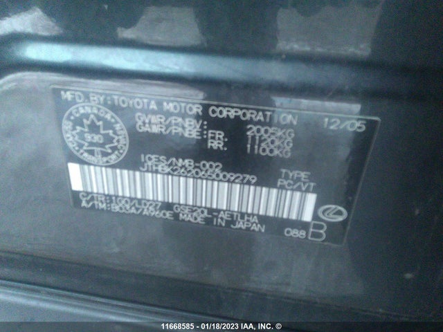 JTHBK262065009279 Lexus IS 250