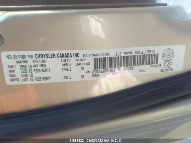 2C4RC1GG8DR513256 Chrysler Town & Country Limited