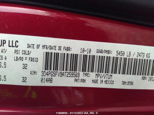 Dodge Journey Sxt 2010 3D4PG5FV9AT259569 Image 9