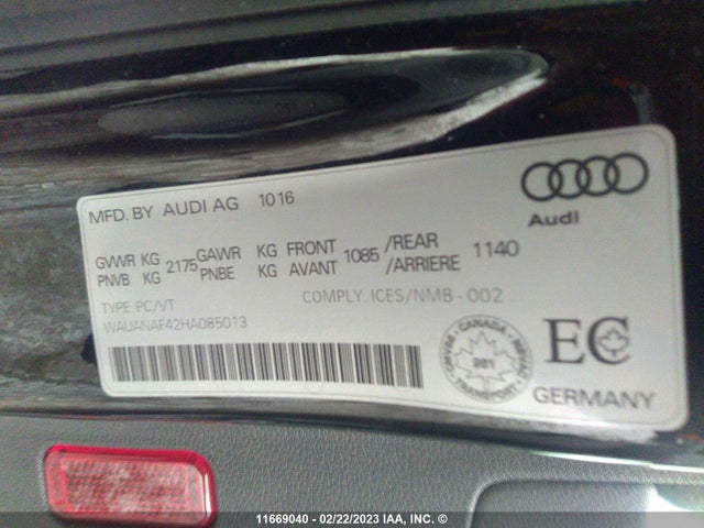 WAUANAF42HA085013 Audi A4 PREMIUM
