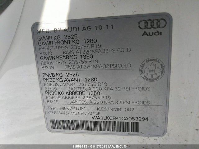 WA1LKCFP1CA053294 Audi Q5 Premium Plus