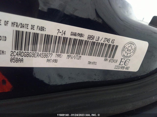 Dodge Grand Caravan Se 2014 2C4RDGBG9ER459877 Image 9