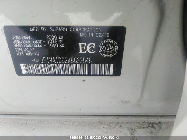 JF1VA1D62K8823546 Subaru Wrx Premium