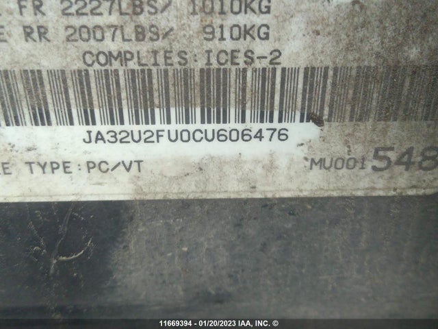 JA32U2FU0CU606476 Mitsubishi Lancer