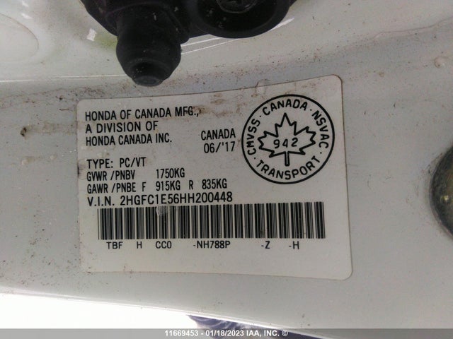 Honda CIVIC SI 2017 2HGFC1E56HH200448 Image 9