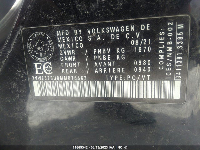 Volkswagen JETTA SEL 2021 3VWE57BU8MM076663 Image 10