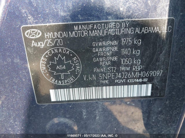 Hyundai Sonata Sel Plus 2021 5NPEJ4J26MH069097 Image 10