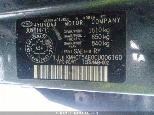 Hyundai Accent Gls/gs 2012 KMHCT5AE0CU006160 Image 10