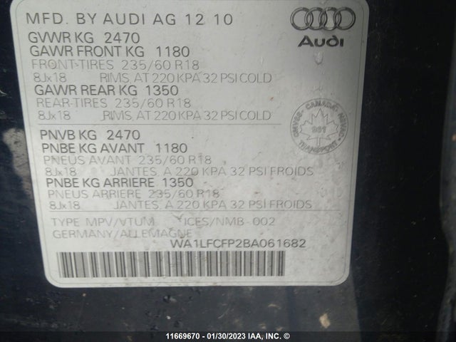 WA1LFCFP2BA061682 Audi Q5 Premium Plus