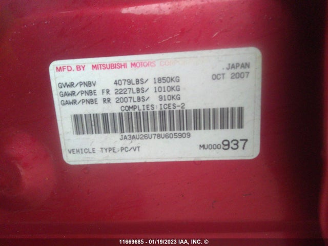 JA3AU26U78U605909 Mitsubishi LANCER ES