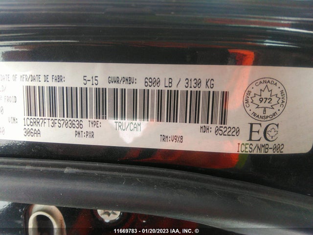1C6RR7FT3FS703636 RAM 1500 St