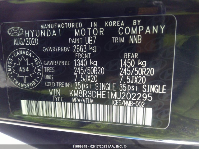 Hyundai Palisade Sel 2021 KM8R3DHE1MU202295 Image 10