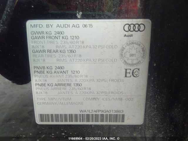 WA1L2AFP9GA013863 Audi Q5 Premium Plus