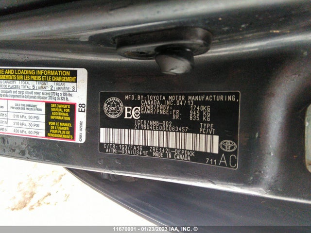 Toyota Corolla S/le 2013 2T1BU4EE0DC063457 Image 10