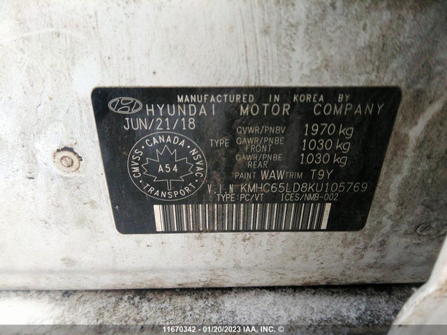Hyundai Ioniq 2019 KMHC65LD8KU105769 Image 10
