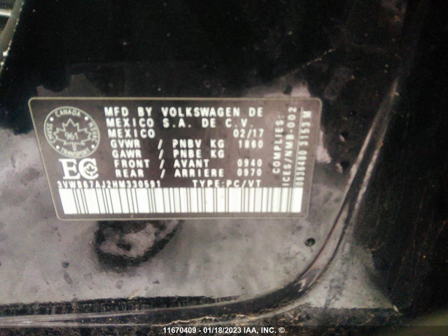 3VWB67AJ2HM330591 Volkswagen JETTA