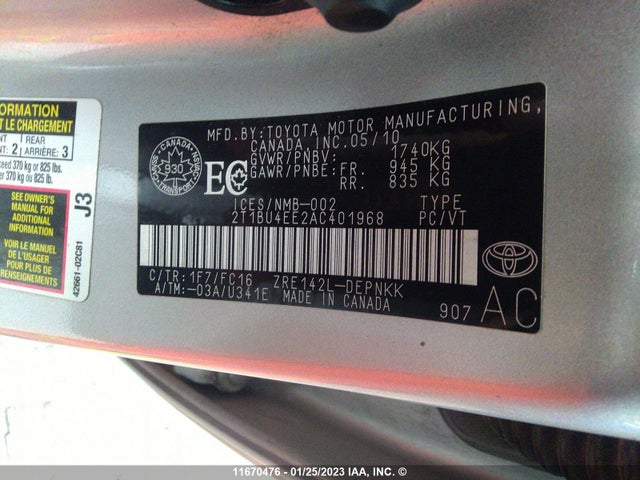 Продажа на аукционе авто 2010 Toyota Corolla S/le/xle, vin: 2T1BU4EE2AC401968, номер лота: 11670476