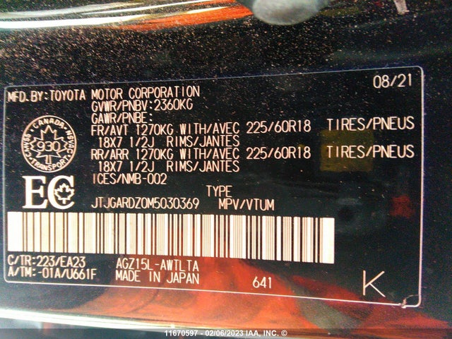 JTJGARDZ0M5030369 Lexus Nx 300 Base/300 Luxury/300 F