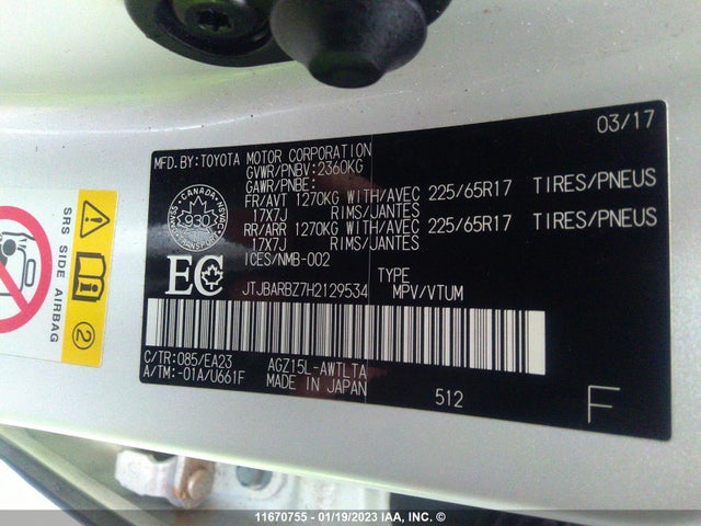 JTJBARBZ7H2129534 Lexus Nx 200t/base/f Sport