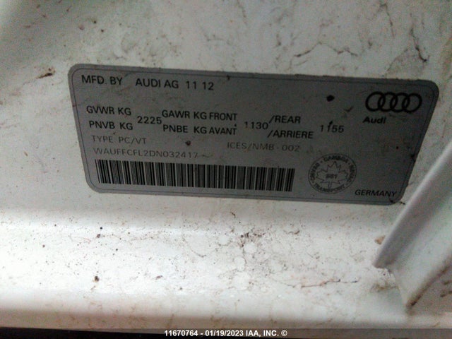 WAUFFCFL2DN032417 Audi A4 Premium Plus