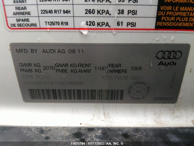 WAUKECFM1CA036409 Audi A3 Premium Plus