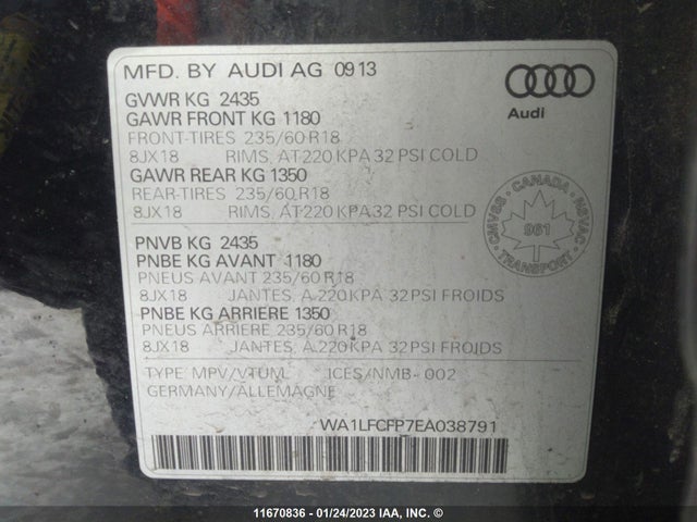 WA1LFCFP7EA038791 Audi Q5 Premium Plus