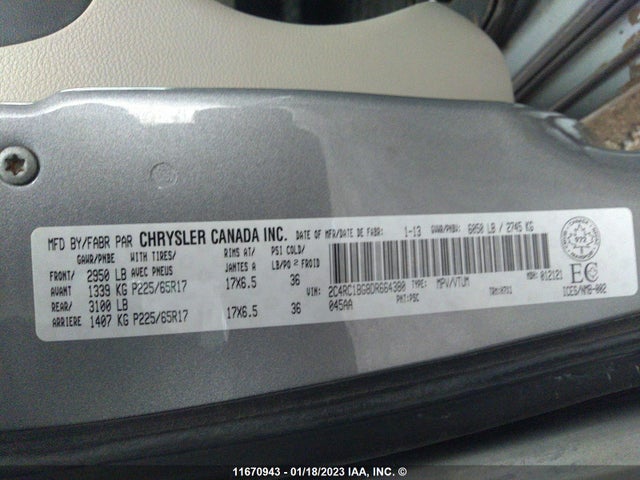 2C4RC1BG8DR664380 Chrysler Town & Country