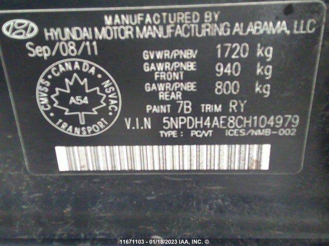 Hyundai Elantra Gls/limited 2012 5NPDH4AE8CH104979 Image 9