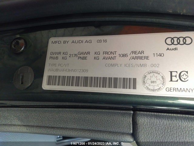 WAUBNAF43HN012309 Audi A4 Progressiv