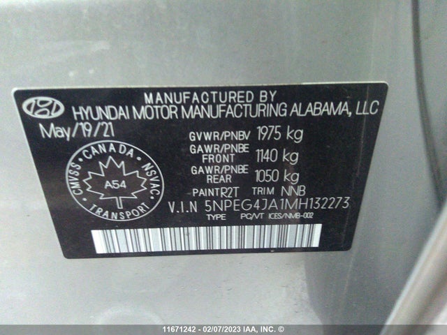 Hyundai SONATA SE 2021 5NPEG4JA1MH132273 Image 10