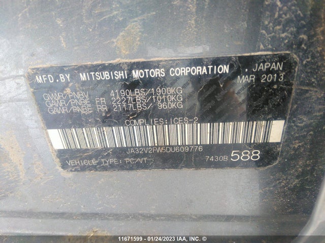 JA32V2FW5DU609776 Mitsubishi Lancer