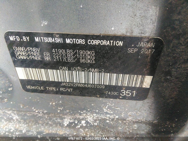 JA32V2FWXHU607009 Mitsubishi Lancer Es/se/sel