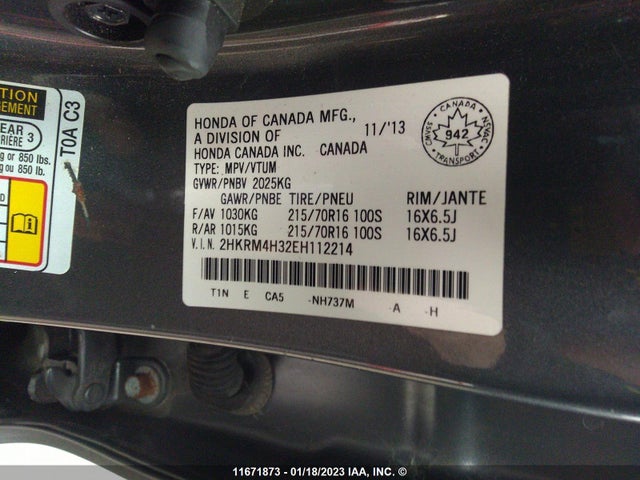 Honda CR-V 2014 2HKRM4H32EH112214 Image 8