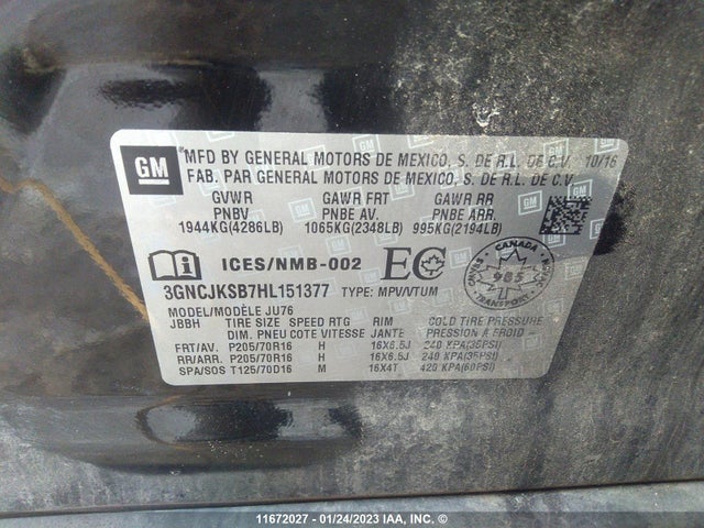 Chevrolet TRAX LS 2017 3GNCJKSB7HL151377 Image 9