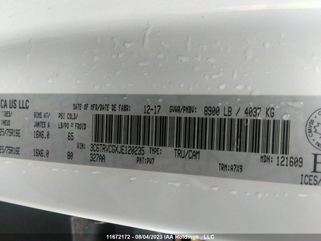 3C6TRVCGXJE120235 RAM Promaster 2500 2500 High