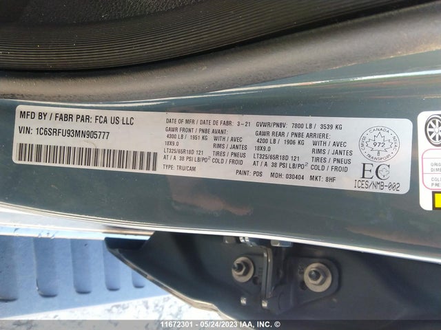 1C6SRFU93MN905777 RAM 1500 Trx
