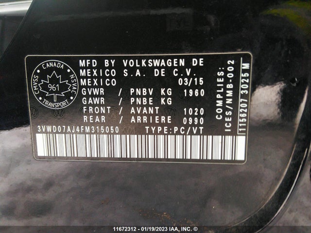 Volkswagen JETTA SE 2015 3VWD07AJ4FM315050 Image 11