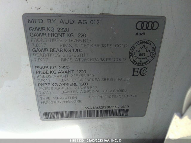 WA1AUCF36M1075629 Audi Q3 Premium 40