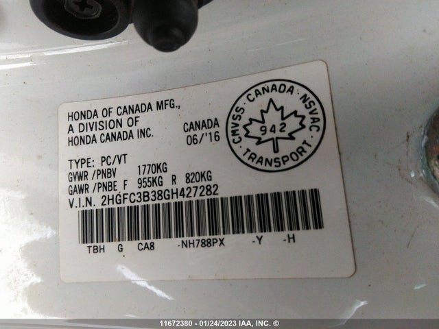 Honda CIVIC EX 2016 2HGFC3B38GH427282 Image 10