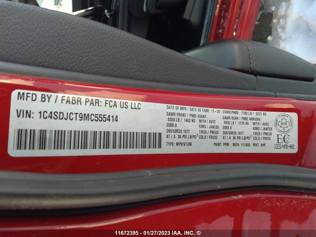 Dodge Durango R/t 2021 1C4SDJCT9MC555414 Image 9
